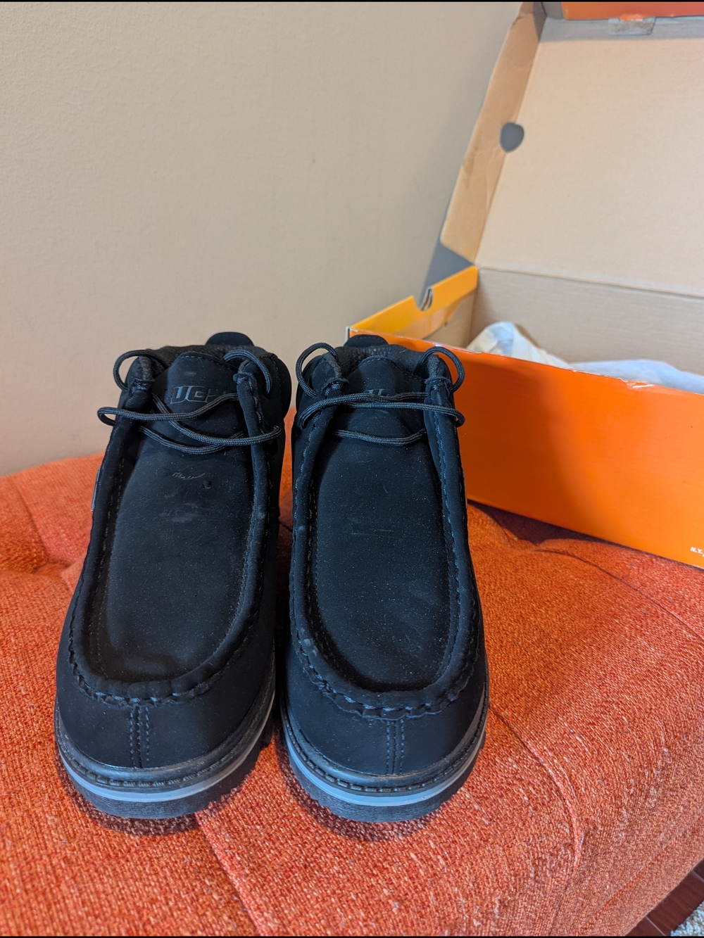 Lugz Men's Black Suede Moccasin Lace-Up Boots